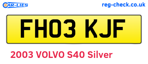FH03KJF are the vehicle registration plates.