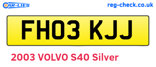 FH03KJJ are the vehicle registration plates.