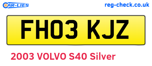FH03KJZ are the vehicle registration plates.