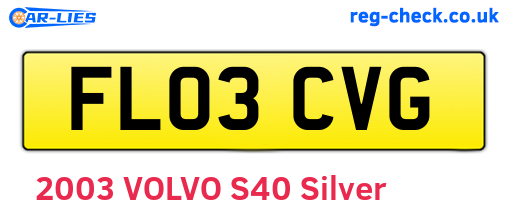 FL03CVG are the vehicle registration plates.