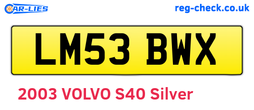 LM53BWX are the vehicle registration plates.