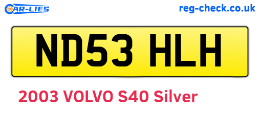 ND53HLH are the vehicle registration plates.