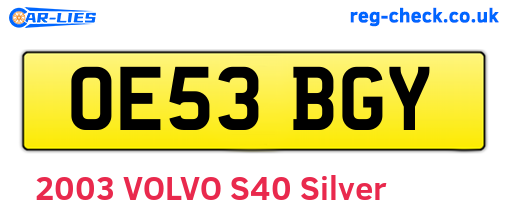 OE53BGY are the vehicle registration plates.