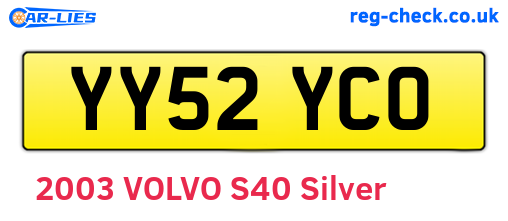 YY52YCO are the vehicle registration plates.