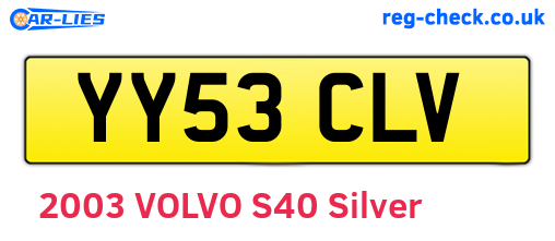 YY53CLV are the vehicle registration plates.