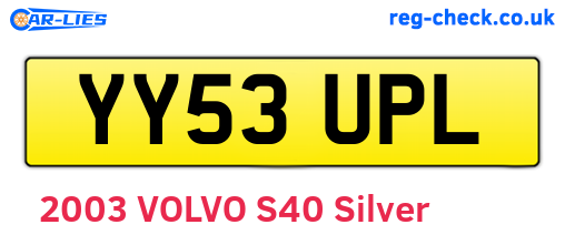 YY53UPL are the vehicle registration plates.