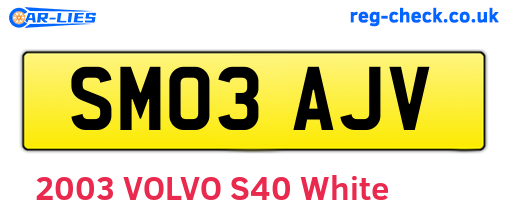 SM03AJV are the vehicle registration plates.