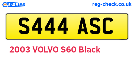S444ASC are the vehicle registration plates.