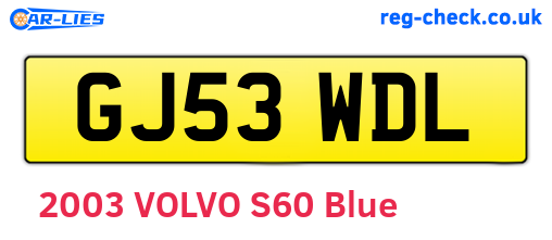 GJ53WDL are the vehicle registration plates.