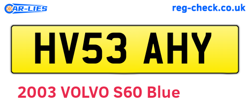 HV53AHY are the vehicle registration plates.