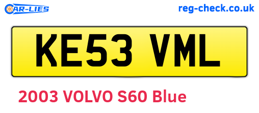 KE53VML are the vehicle registration plates.