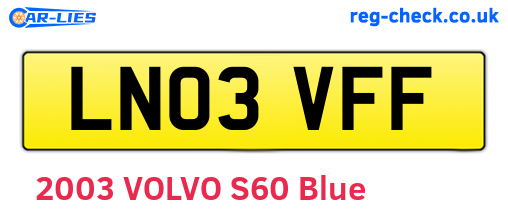 LN03VFF are the vehicle registration plates.