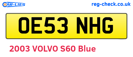 OE53NHG are the vehicle registration plates.