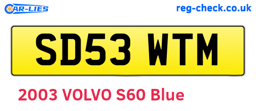 SD53WTM are the vehicle registration plates.