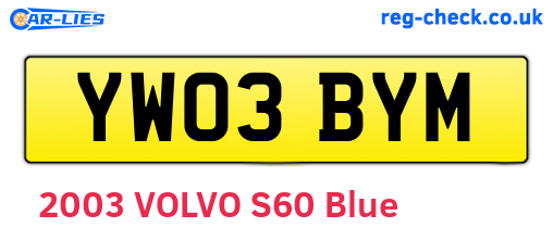 YW03BYM are the vehicle registration plates.