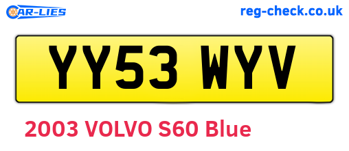 YY53WYV are the vehicle registration plates.