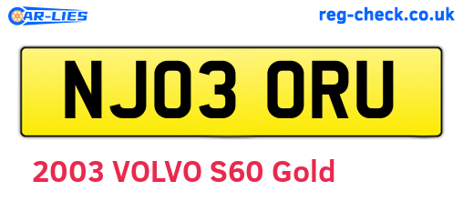 NJ03ORU are the vehicle registration plates.