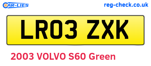 LR03ZXK are the vehicle registration plates.