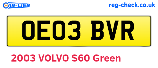 OE03BVR are the vehicle registration plates.
