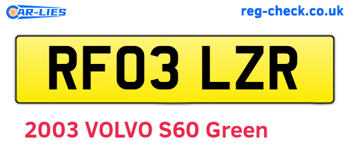 RF03LZR are the vehicle registration plates.