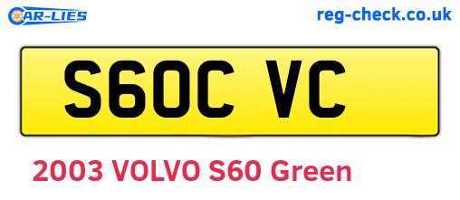 S60CVC are the vehicle registration plates.