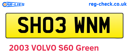 SH03WNM are the vehicle registration plates.