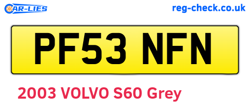 PF53NFN are the vehicle registration plates.