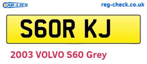 S60RKJ are the vehicle registration plates.