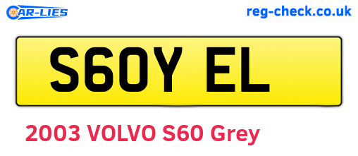 S60YEL are the vehicle registration plates.