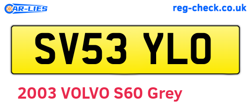 SV53YLO are the vehicle registration plates.
