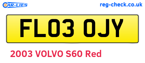 FL03OJY are the vehicle registration plates.