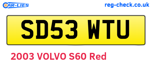 SD53WTU are the vehicle registration plates.