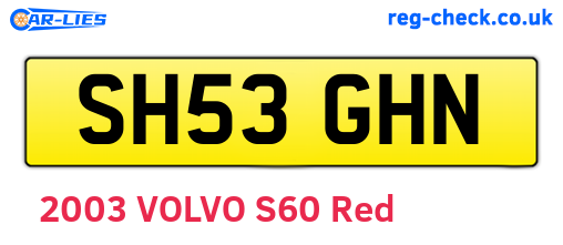 SH53GHN are the vehicle registration plates.