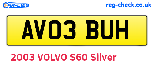 AV03BUH are the vehicle registration plates.