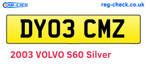 DY03CMZ are the vehicle registration plates.