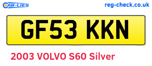 GF53KKN are the vehicle registration plates.