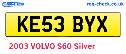 KE53BYX are the vehicle registration plates.