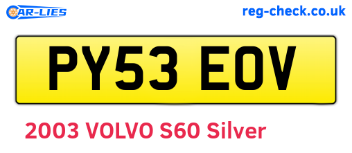 PY53EOV are the vehicle registration plates.