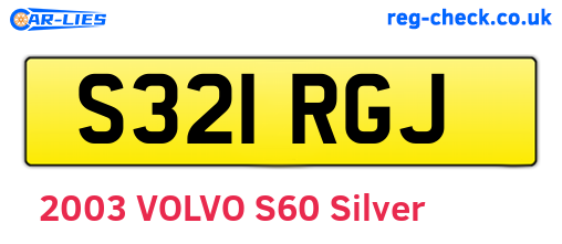 S321RGJ are the vehicle registration plates.