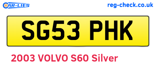 SG53PHK are the vehicle registration plates.