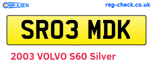 SR03MDK are the vehicle registration plates.