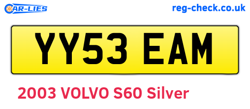 YY53EAM are the vehicle registration plates.
