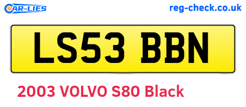 LS53BBN are the vehicle registration plates.