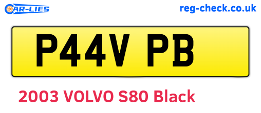 P44VPB are the vehicle registration plates.