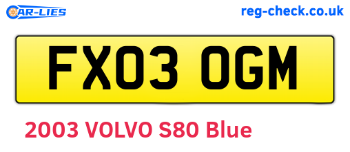 FX03OGM are the vehicle registration plates.
