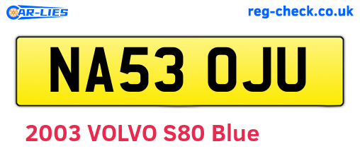 NA53OJU are the vehicle registration plates.