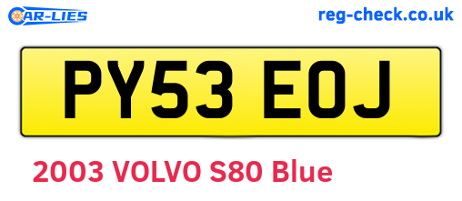 PY53EOJ are the vehicle registration plates.