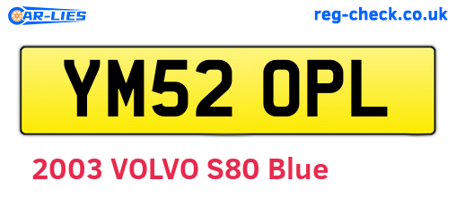 YM52OPL are the vehicle registration plates.