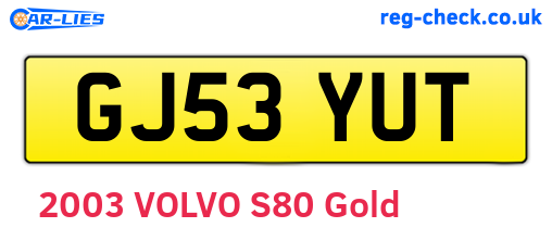 GJ53YUT are the vehicle registration plates.
