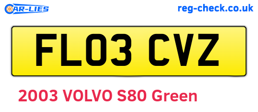 FL03CVZ are the vehicle registration plates.